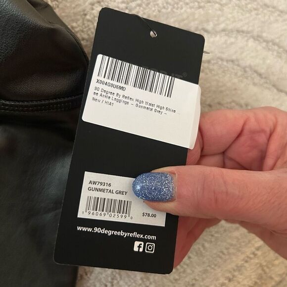 90 Degree by Reflex NWT Gunmetal Leggings S - Picture 5 of 6